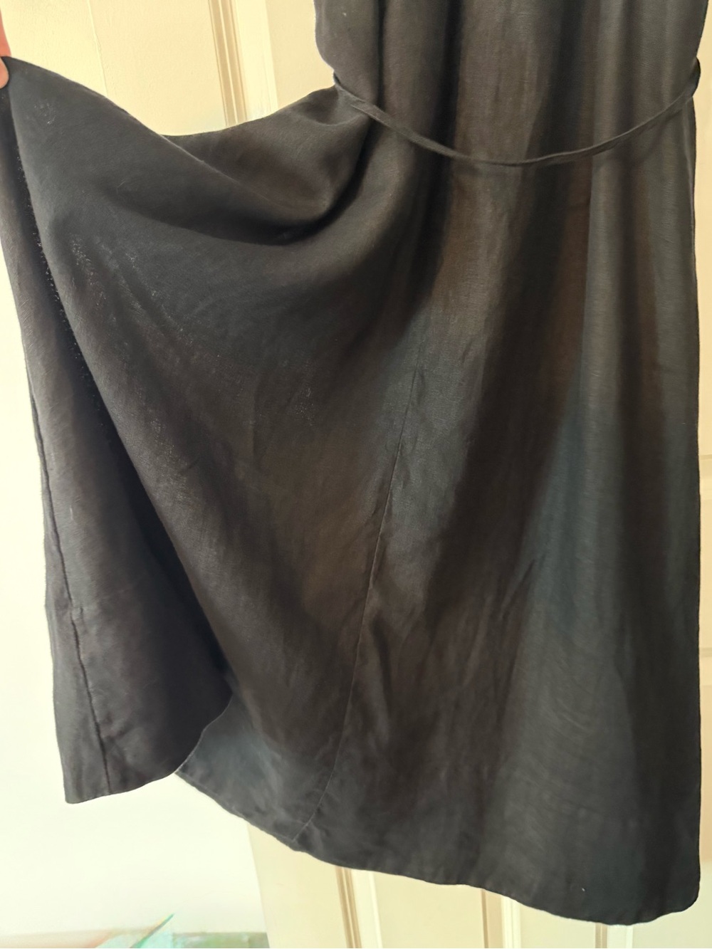 J. Crew Button-Up Black Linen Midi Dress XL - Picture 10 of 12